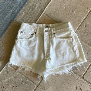 Agolde Parker White Denim Shorts